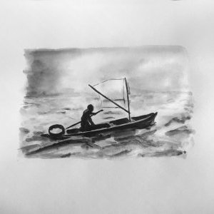 Pirogue sur mer