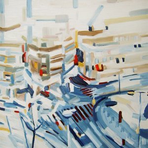 Carrefour sous la neige